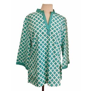 Cape Madras Of Maine Shirt Sz M Green Long Sleeve Cottage Core Coastal